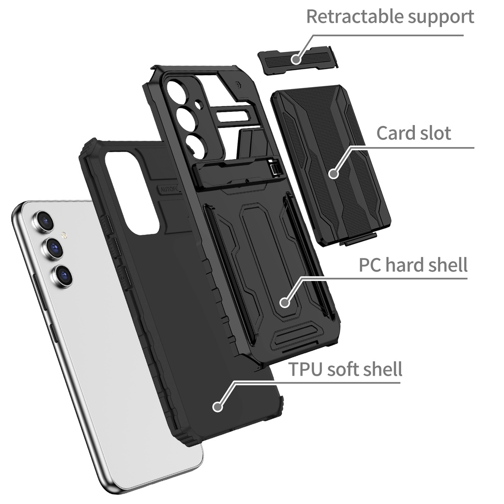 for Samsung Galaxy A74 A54 A34 A14 5G Hybrid Armor Card รูปที่ 2
