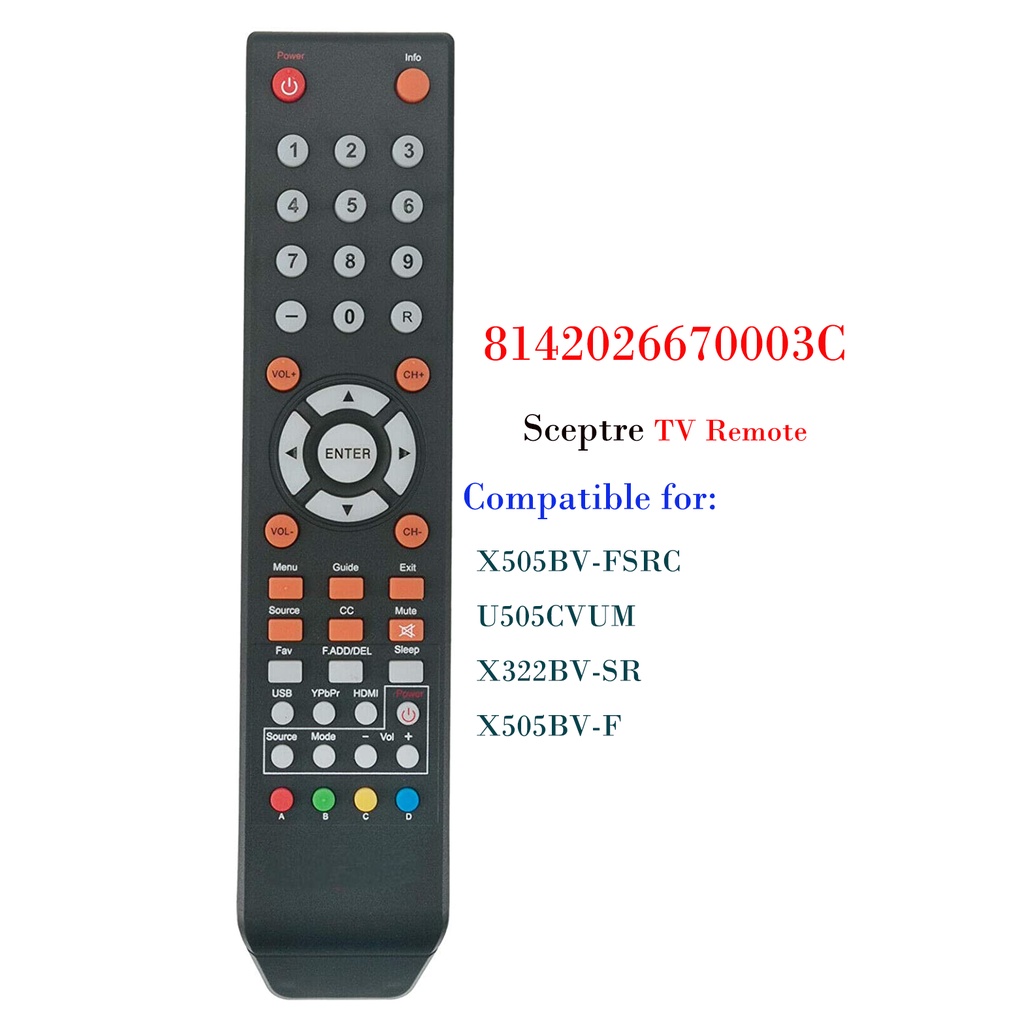 ใหม่ ใหม่   8142026670003C สําหรับ SCEPTRE ทีวีรีโมทคอนโทรล X505BV-FSRC U505CVUM U435CV-UMR U500CVUM