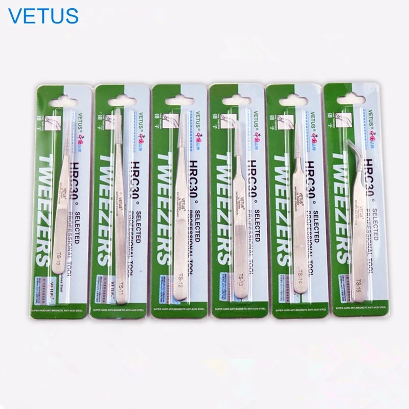 Vetus แหนบสเตนเลส ป้องกันไฟฟ้าสถิตย์ แบบมืออาชีพ สําหรับต่อขนตาปลอม
