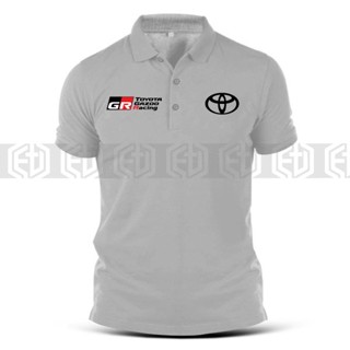 เสื้อยืดโปโลลําลอง แขนสั้น พิมพ์ลาย Toyota Gazoo Racing GR สําหรับผู้ชาย และผู้หญิง เหมาะกับการเล่นกีฬา