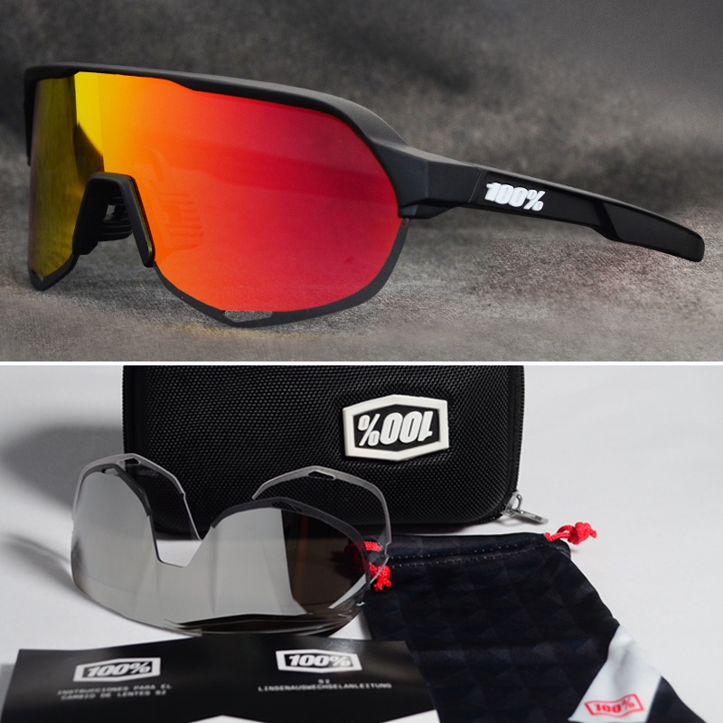 100% S2 จักรยานเสือภูเขาขี่จักรยานแว่นตา Peter Shagan 3 เลนส์Polarized MTBขี่Sungalsses UV400 HDเลนส์พร้อมกล่อง