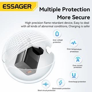 Essager Gan 33w A+C ชาร์จเร็ว Type c ที่ชาร์จรองรับ PPS PD QC3.0 usb travel charger เข้ากันได้กับโทรศัพท์มือถือ IP SAMSUNG
