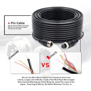 สายเคเบิลวิดีโอ 4 Pin 5 เมตร 10 เมตร 15/20 เมตร สําหรับเชื่อมต่อกล้องมอนิเตอร์รถบรรทุก รถบัส