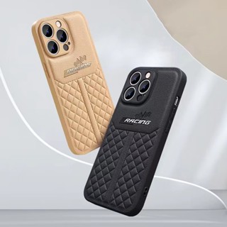 【racing car serial leather case/Black】เคส compatible for iPhone 11 12 13 pro 14 pro max case