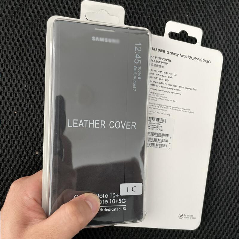 ของแท้ เคสโทรศัพท์มือถือหนัง ฝาพับกระจกใส สําหรับ Samsung Note10 Plus 5G Galaxy Note 10