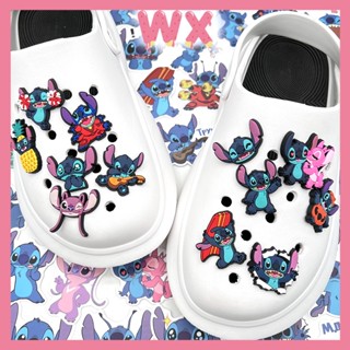 ชุดหมุด PVC ลาย Stitch Crocs Charm Jibbitz Charm เหมาะกับฤดูร้อน สําหรับเด็ก DIY