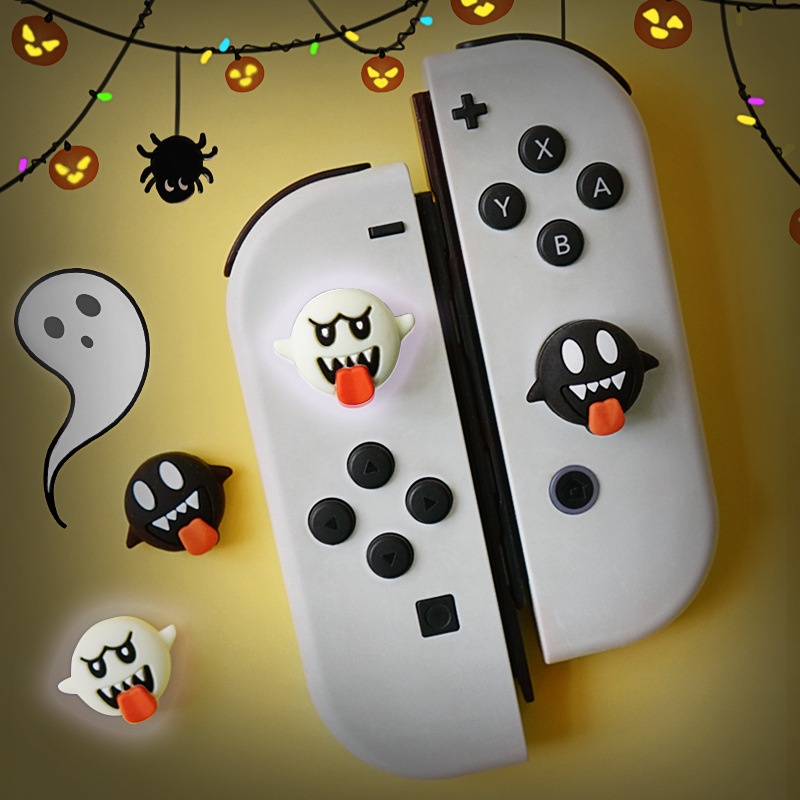 เคสจอยสติ๊ก ซิลิโคนนิ่ม ลายผีตลกน่ารัก สําหรับ Nintendo Switch & Switch Oled NS Lite