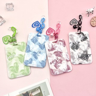 เคสการ์ด ลายการ์ตูนหัวใจน่ารัก พร้อมสายคล้อง สําหรับบัตรประจําตัวประชาชน