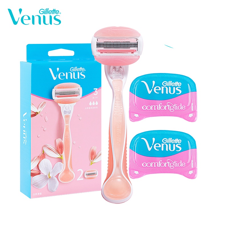 Gillette Venus Hair Removal White TEA Scent Beauty White Shaver สําหรับผู้หญิง Private Parts SPA Bre