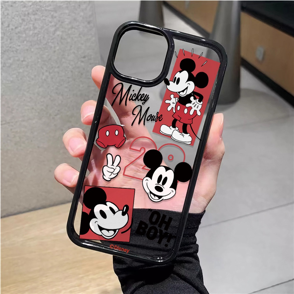 เคสโทรศัพท์มือถืออะคริลิคใส แบบแข็ง ลายมิกกี้เมาส์น่ารัก สําหรับ iphone 14promax 11 13 12 7Plus 8 X XS Max