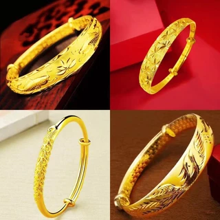สร้อยข้อมือ กําไลข้อมือชุบทอง 24K ยิปโซ เปิดได้ ถ้ําได้ เครื่องประดับแฟชั่น ของขวัญ สําหรับผู้หญิง