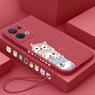 เคส VIVO Y81 Y83 V9 Y85 V11i Y91 Y95 Y93 Y91i Y91C Y1S V15 Pro Straight Edge 90 องศาการ์ตูน Shiba Inu เคสโทรศัพท์มือถือ