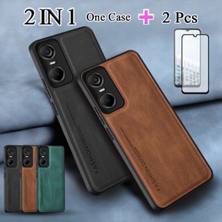 2 IN 1 สําหรับ Tecno Pop 6 Pro BE8 เคสโทรศัพท์ TPU แบบนิ่ม กันกระแทก พร้อมกระจกนิรภัยโค้ง ป้องกันหน้าจอเซรามิค