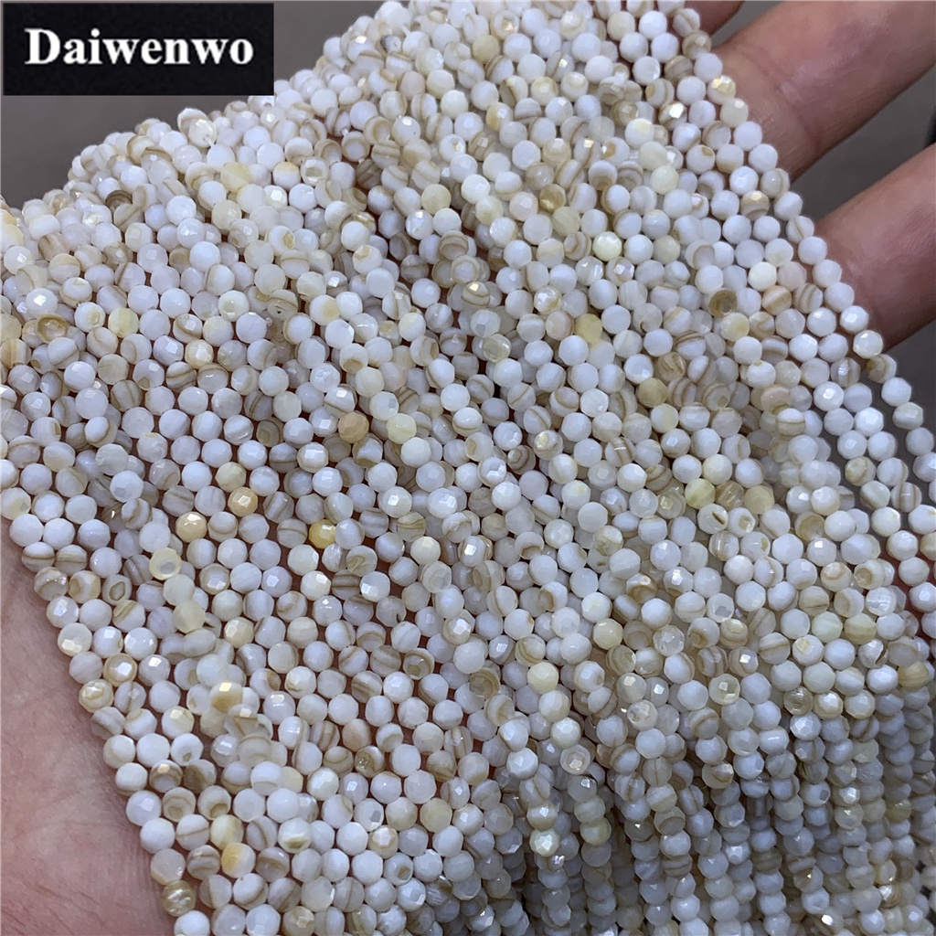 ลูกปัดเปลือกหอยธรรมชาติ ขนาดเล็ก 2 3 4 มม. สีขาว สําหรับทําเครื่องประดับ DIY