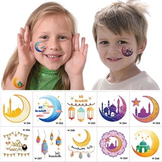 1/10Pcs Waterproof Temporary Stickers Eid Kids Gift Islamic Muslim Party Supplies Eid Mubarak Temporary Tattoo Stickers Ramadan Kareem Decoration New