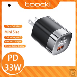 Toocki จอแสดงผล LED GaN 33W USB Type C Charger PD Fast Charging Head USB GaN Charger