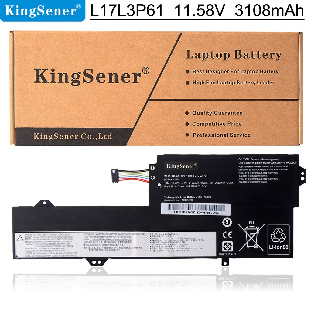 KingSener L17C3P61 L17M3P61แบตเตอรี่แล็ปท็อปสำหรับ Lenovo IdeaPad 320S-13IKB,Yoga 720-12IKB,Xiaoxin 