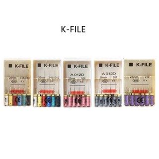 ตะไบขัดฟัน K-files Endodontic 21/25 มม. 6 ชิ้น/กล่อง