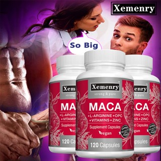 Maca Root Capsules Arginine, วิตามิน, Proanthocyanidins และ Zinc, สูตรเพิ่มพลังงานสำหรับผู้ชายและผู้หญิง*, 120 แคปซูลมัง