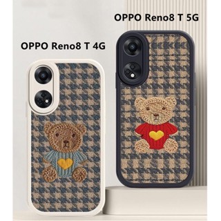 เคส OPPO Reno 8T 8Z 7Z A78 5G เคส OPPO Reno8 Reno7 Pro 5G เคส โทรศัพท์มือถือหนังแกะ กันกระแทก กันรอยกล้อง ลายหมี สําหรับ เคส OPPO Reno 8Z 5G