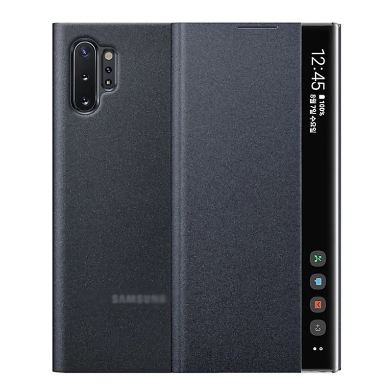 ของแท้ เคสโทรศัพท์มือถือหนัง ฝาพับกระจกใส สําหรับ Samsung Note10 Plus 5G Galaxy Note 10