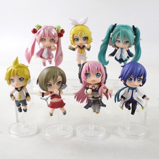 ตุ๊กตาฟิกเกอร์ Pvc อนิเมะ Hatsune Miku Vocal Singer น่ารัก ของเล่นสะสม สําหรับเด็ก 7 ชิ้น ต่อชุด