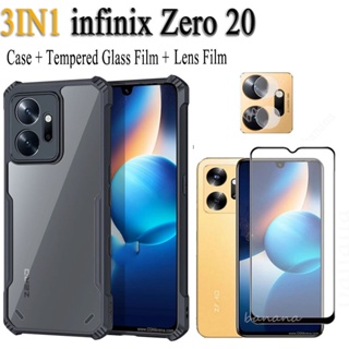 3in1 เคสโทรศัพท์มือถือกระจกนิรภัย กันกระแทก ฟิล์มเลนส์กล้อง สําหรับ infinix Zero 20 4G Hot 20s 20play 20i 12i 12 play 11 play 10 play