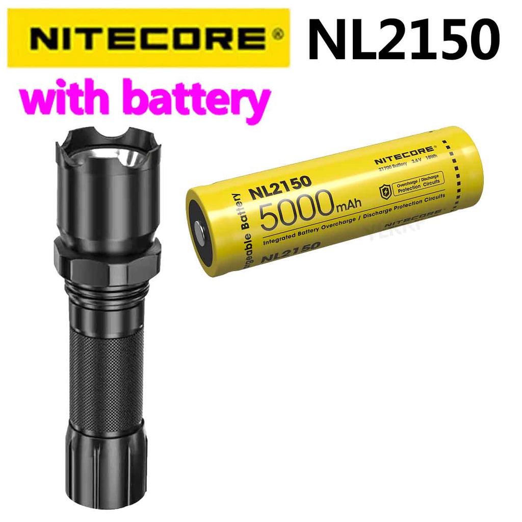Nitecore NL2150 แบตเตอรี่ 21700 พร้อมไฟฉาย แบบชาร์จไฟได้