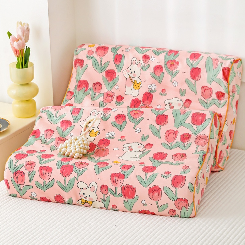 ปลอกหมอน ผ้าฝ้าย 100% พิมพ์ลายดอกไม้ คุณภาพสูง 30x50 ซม. 40x60 ซม. 2023