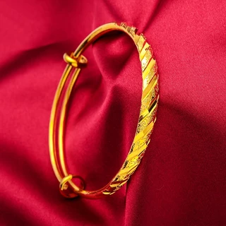 สร้อยข้อมือ กําไลข้อมือชุบทอง 24K ยิปโซ เปิดได้ ถ้ําได้ เครื่องประดับแฟชั่น ของขวัญ สําหรับผู้หญิง