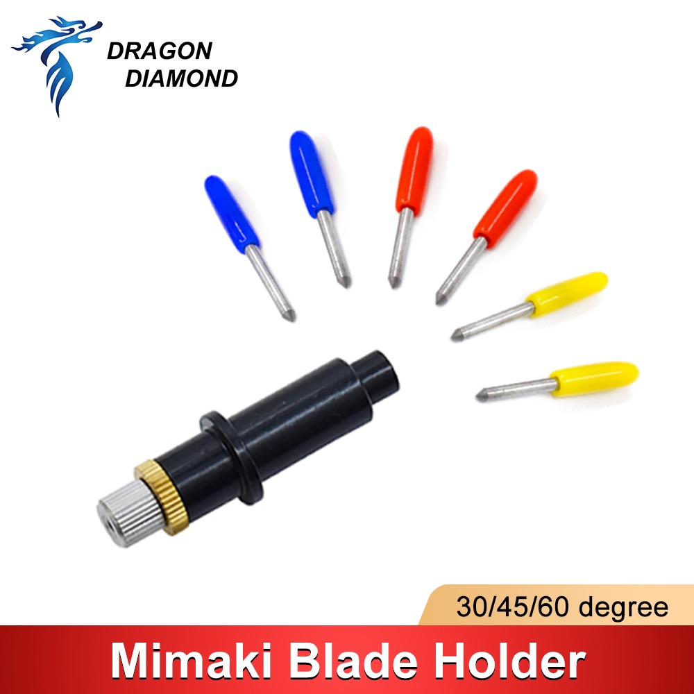 Dragon Diamond Mimaki ตัดใบมีดพล็อตเตอร์ 5 ชิ้น 30/45/60 องศา + 1 ชิ้น Mimaki เครื่องตัดไวนิลผู้ถือใบมีด