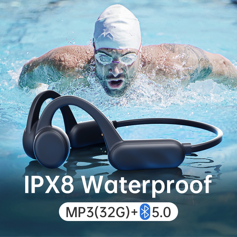 หูฟังไร้สาย X18 Pro การนํากระดูกว่ายน้ํา Bluetooth IPX8 หูฟังกันน้ํา ด้วย RAM 32G ไมโครโฟนเพลง MP3