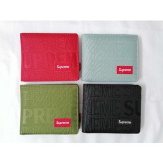 Supreme กระเป๋าสตางค์ ใบยาว และใบสั้น ผ้าแคนวาส ทนทาน