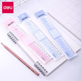 Deli ไม้บรรทัดวัด สีมาการอง 18 ซม. เครื่องมือการเรียน