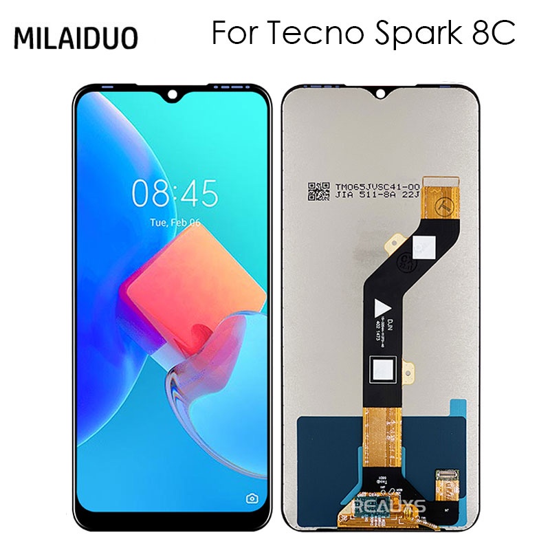 LCD สําหรับ Tecno Spark 8C KG5k KG5j KG5n LCD หน้าจอสัมผัสดิจิตอลชุดกรอบ