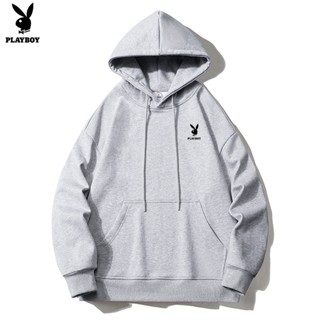 Playboy เสื้อกันหนาวสีทึบ Hooded Top เสื้อกันหนาวสีทึบ Drawstring