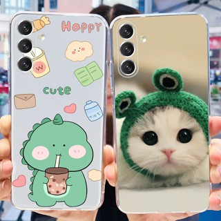 เคสโทรศัพท์มือถือ ซิลิโคนนิ่ม TPU ลายไดโนเสาร์ แมวน่ารัก สําหรับ Samsung Galaxy M14 2023 M14 5G SM-146B