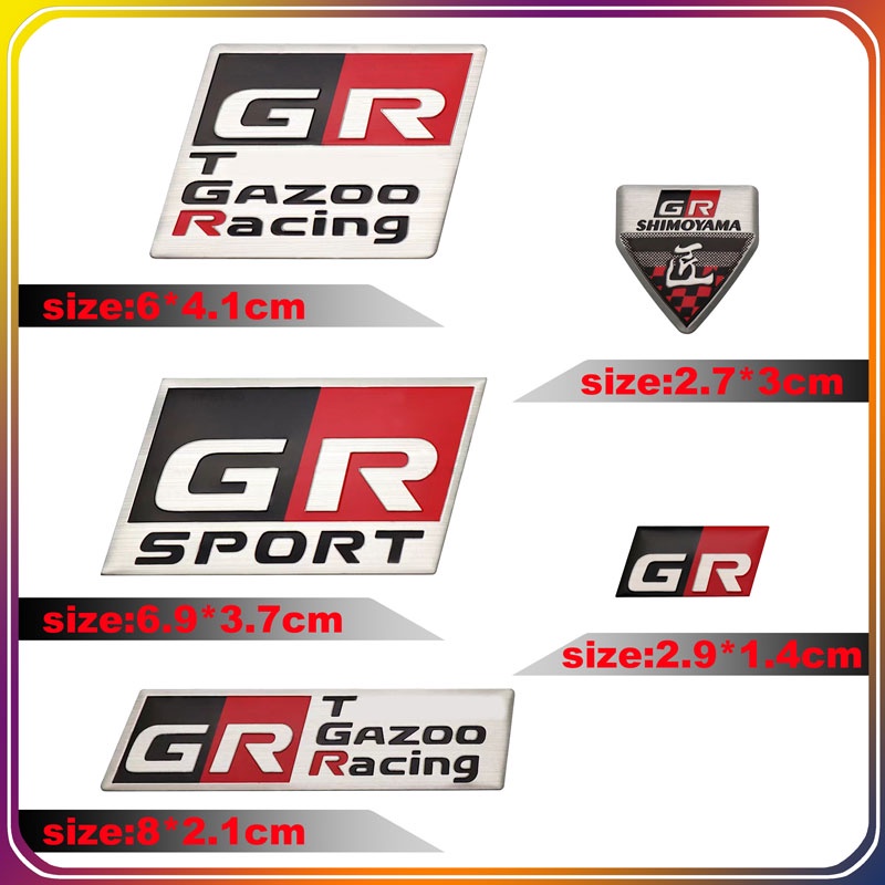สติกเกอร์อลูมิเนียม ลายตราสัญลักษณ์แข่งรถ GR Gazoo สําหรับตกแต่ง Toyota RAV4 HV YARiS RZ PRIUS RS Camry 86 VIOS