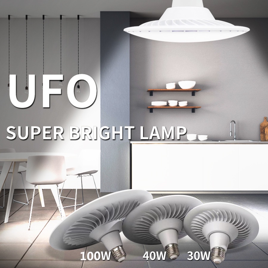 หลอดไฟ E27 Led 220V 100W รูปทรง UFO สําหรับบ้าน ห้องครัว ห้องนั่งเล่น