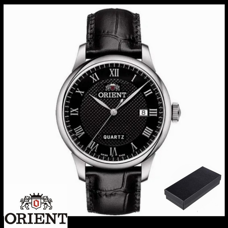 Orient-นาฬิกาข้อมือควอทซ์ สายหนัง คลาสสิก พร้อมปฏิทิน พร้อมกล่อง สําหรับผู้ชาย