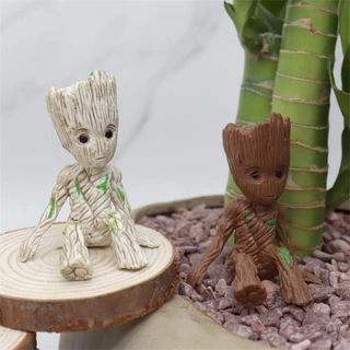 มาร์เวล ฮีโร่ Marvel โมเดลฟิกเกอร์ PVC รูปปั้นการ์ตูนอนิเมะ Groot Grout Sitting ขนาด 6 ซม. ของเล่นสําหรับเด็ก