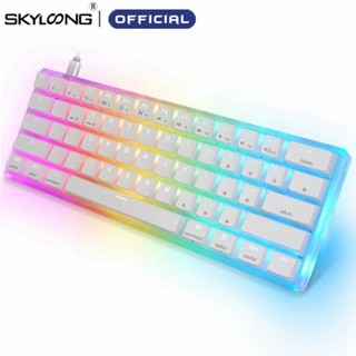 Skyloong V2 AK61 สวิตช์กลไกเล่นเกม 61 คีย์ ขนาดเล็ก แบบพกพา 60% ไฟ RGB สีเหลือง 3Pin GK61 SK61 AK61