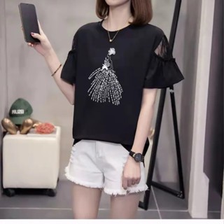 【50-100 กก.】เสื้อยืดแขนสั้น พลัสไซซ์ สําหรับผู้หญิง C9959