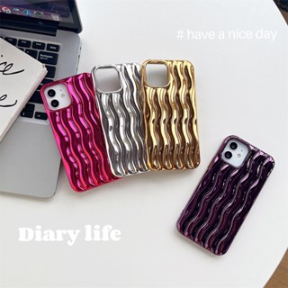 เคสโทรศัพท์มือถือชุบไฟฟ้า ลายระลอกน้ํา สามมิติ สําหรับ Iphone 7 8Plus14 ProMax 13 ProMax 11 ProMax 12ProMax XS Max