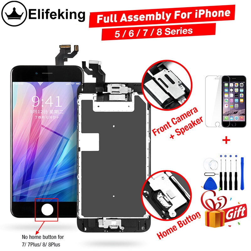 หน้าจอสัมผัส LCD พร้อมปุ่มโฮม สําหรับ iPhone 6 6P 6S 7 8 Plus