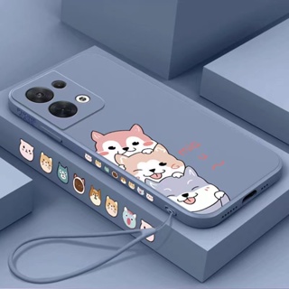 เคส Redmi Note 10 Note 10S Note 10 Pro Note 10 5G Note 6 Note 6 Pro 10 4G Note 11S Note 11 Note 11 Pro Straight Edge 90 องศาการ์ตูน Shiba Inu เคสโทรศัพท์มือถือ