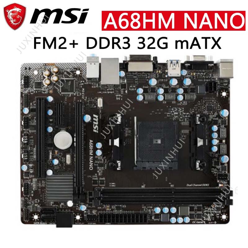 MSI A68HM NANO FM2 + เมนบอร์ด DDR3 32GB AMD A68H PCI-E 3.0 USB3.0 ATX สําหรับ AMD A-Series/Athlo CPU