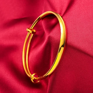สร้อยข้อมือ กําไลข้อมือชุบทอง 24K ยิปโซ เปิดได้ ถ้ําได้ เครื่องประดับแฟชั่น ของขวัญ สําหรับผู้หญิง
