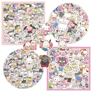 สติกเกอร์ ลายการ์ตูน Kawaii Kuromi My Melody กันน้ํา สําหรับตกแต่งสมุดภาพ เครื่องเขียน 120 ชิ้น 60 ชิ้น