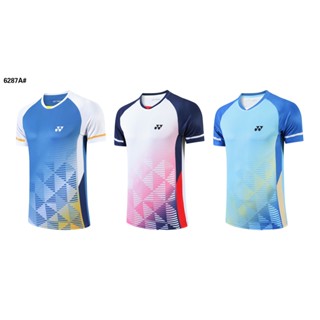 Yonex2023s เสื้อยืดแขนสั้น ลายแบดมินตัน สําหรับผู้ชายและผู้หญิง